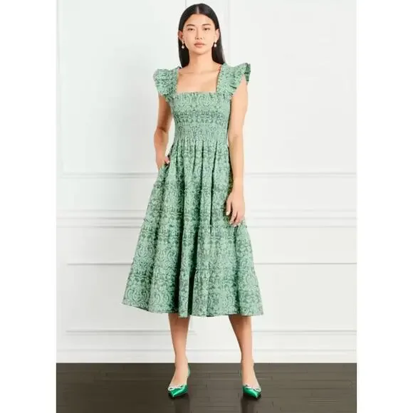 Hill House | Dresses | Hill House Home Ellie Nap Aline Midi Dress In  Eucalyptus Floral Size 2xl | Poshmark